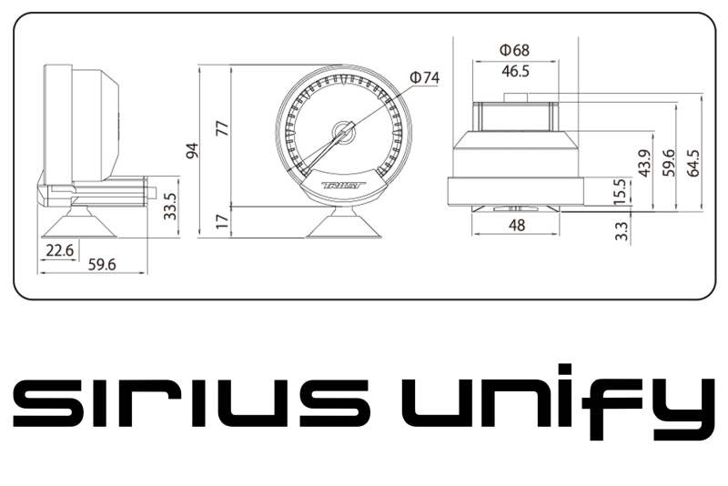 GReddy Sirius Unify Turbo Boost Gauge Set (Sirius Meter w/Boost Pressure Sensor Set & Vision Displ)