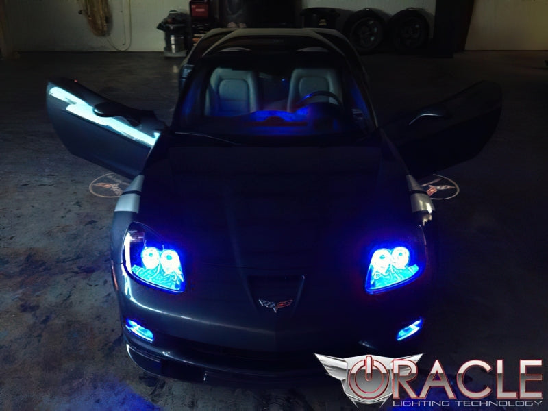Oracle 05-13 Chevrolet Corvette C6 LED Fog Light Halo Kit - Red