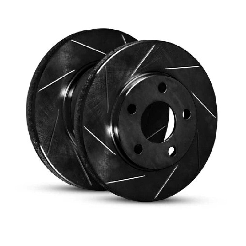 R1 18-22 Audi Q5 Hybrid Front Right Slotted Black Brake Rotor