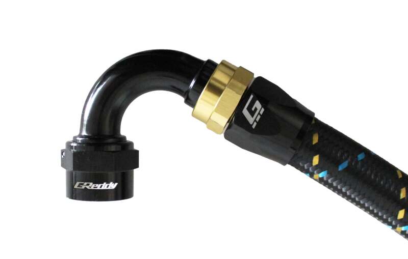 GReddy AN10 120 DEGREE HOSE END SWIVEL BLACK/GOLD ANODIZED