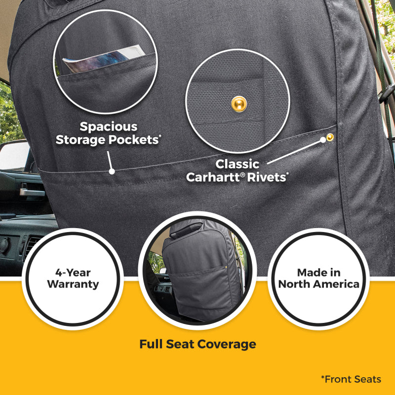 Covercraft 19-25 Chevrolet Silverado Carhartt Super Dux SeatSaver Front Row Custom Seat Cvr - Gravel
