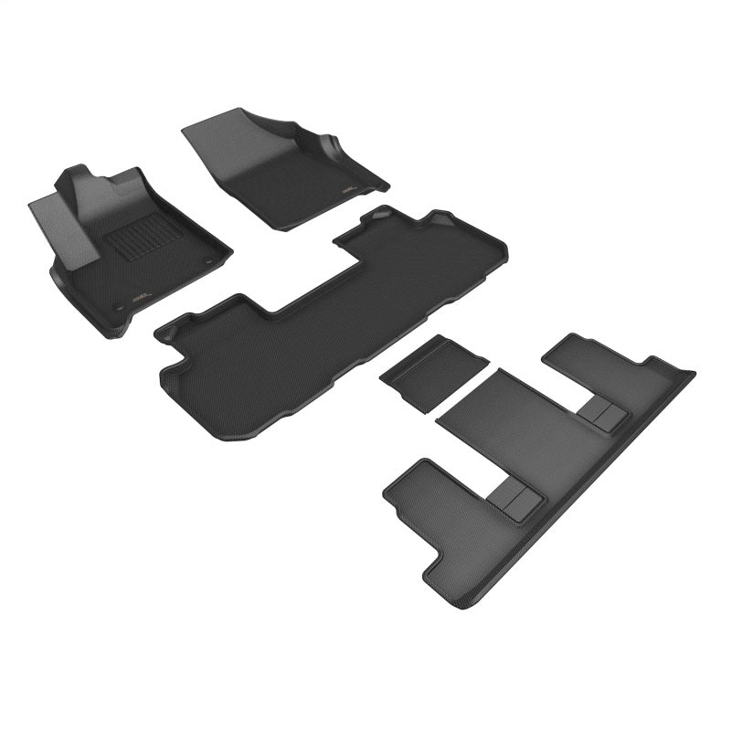 3D MAXpider 2018-2020 Buick Enclave Kagu 1st & 2nd & 3rd Row Floormats - Black