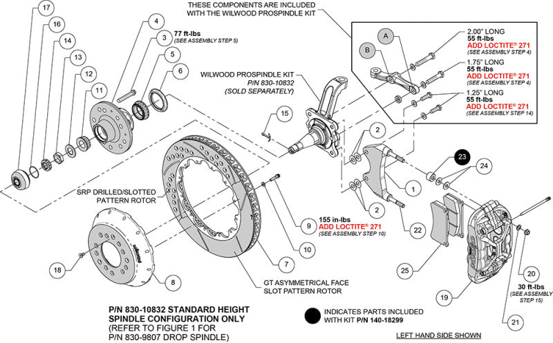 Wilwood 63-87 Chevy C10 XRS6R Front Big Brake Kit - 13.06in Slotted Rotor - Steel Pro Spindle - Blk