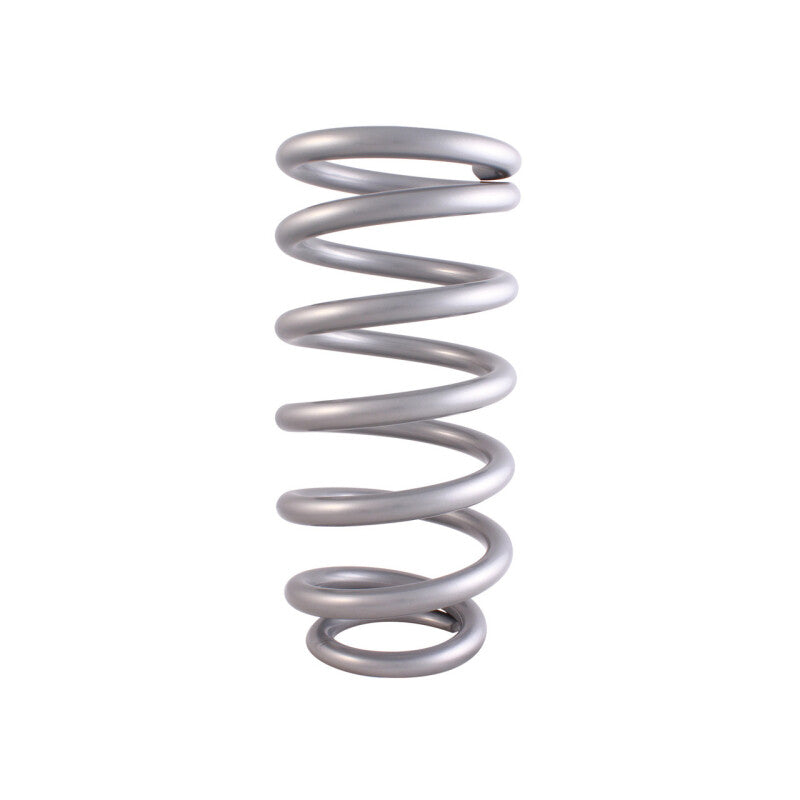 QA1 3-1/2in ID Tapered High Travel Pigtail Spring - 11in Length x 250lbs/in - Silver Powder Coated