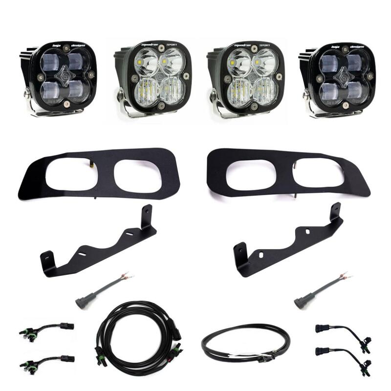 Baja Designs 2023+ Ford F250/F350 Super Duty Squadron SAE/Sport Fog Pocket Kit - Clear