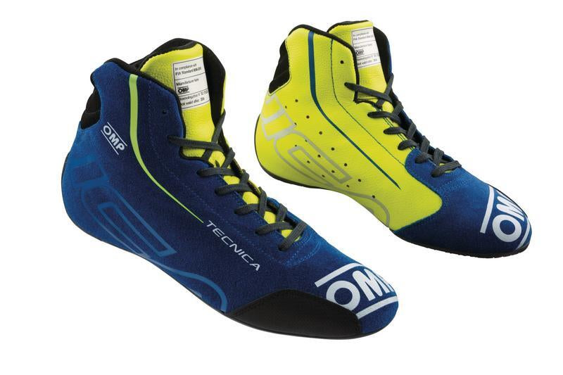 OMP TECNICA SHOES my2025 FIA 8856-2018 BLUE / YELLOW SZ 39