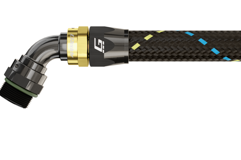 GReddy AN06 60 DEGREE ORB MALE BLACK/GOLD ANODIZED