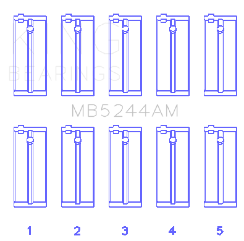 King Honda 91CI/1.5L D15A2/D15A3/D15B1/D15B2/D15B7/D15B8/D15Z1 (Size +0.25) Main Bearing Set