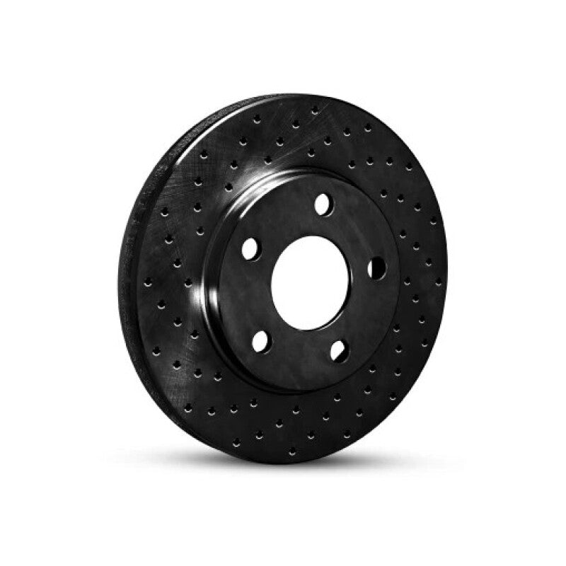 R1 92-94 Mercedes-Benz 500E Rear Left Drilled Black Brake Rotor