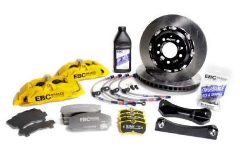 EBC Racing 09-18 Audi A6 2.0T Yellow Apollo-6 Calipers 380mm Rotors Front Big Brake Kit