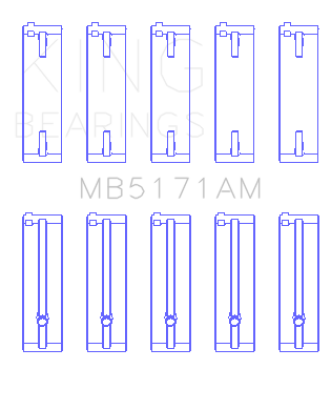 King Engine Bearings Mazda FS-DE L4/FP L4/FS L4  DOHC 16 Valve  (Size +0.25) Main Bearing Set