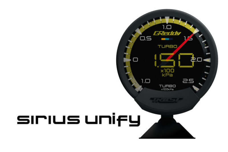 GReddy Sirius Unify Turbo Boost Gauge Set (Sirius Meter w/Boost Pressure Sensor Set & Vision Displ)