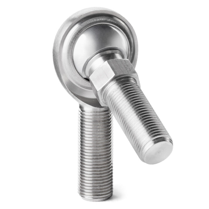 QA1 G Series 2-Pc Rod End - Male/Left Hand - .375in Bore x 3/8-24 w/Stud - Stainless Steel w/PTFE