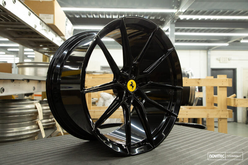 Vossen x Novitec NF9 20x9.5in - 5x114.3 BP - ET38 - Gloss Black Ferrari 296 Front Wheel