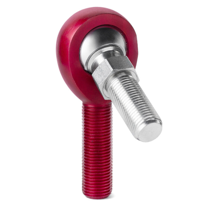 QA1 A Series Endura Rod End - Male/Left Hand - .375in Bore x 7/16-20 w/Stud - Red Aluminum