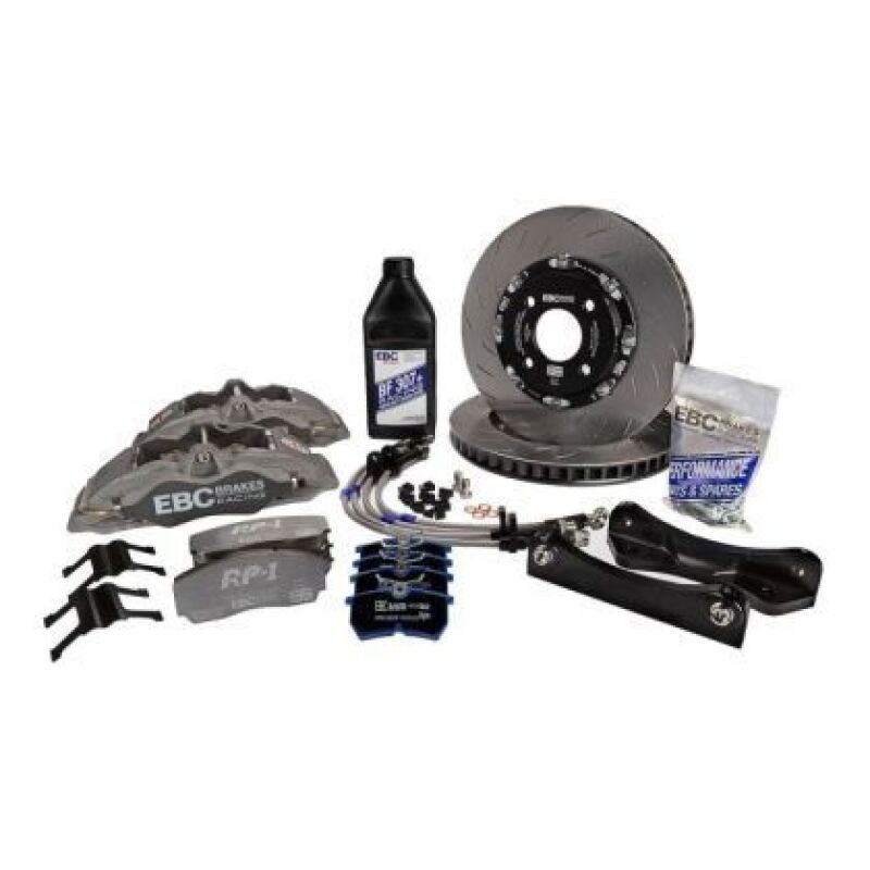 EBC Racing 13-20 Volkswagen GTI MK7 2.0T Anodized Apollo-4 Calipers 355mm Rotors Front Big Brake Kit
