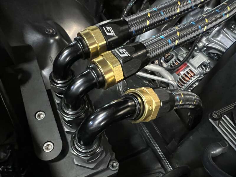 GReddy AN04 60 DEGREE HOSE END SWIVEL BLACK/GOLD ANODIZED