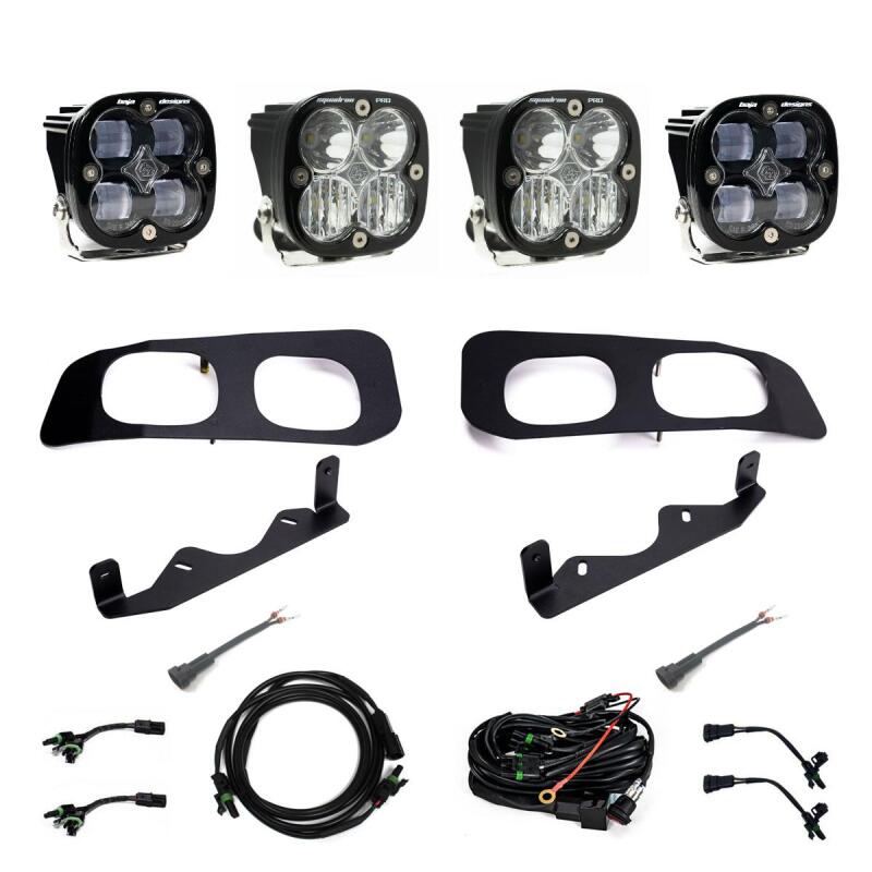 Baja Designs 2023+ Ford F250/F350 Super Duty Squadron SAE/Pro Fog Pocket Kit - Clear Toggle