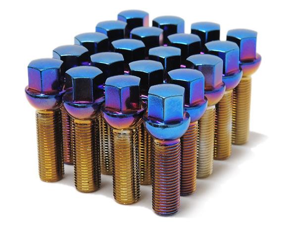 Wheel Mate Mevius Lug Bolt Set of 20 - Black 12x1.50 50mm Cone 60 DEG TAP