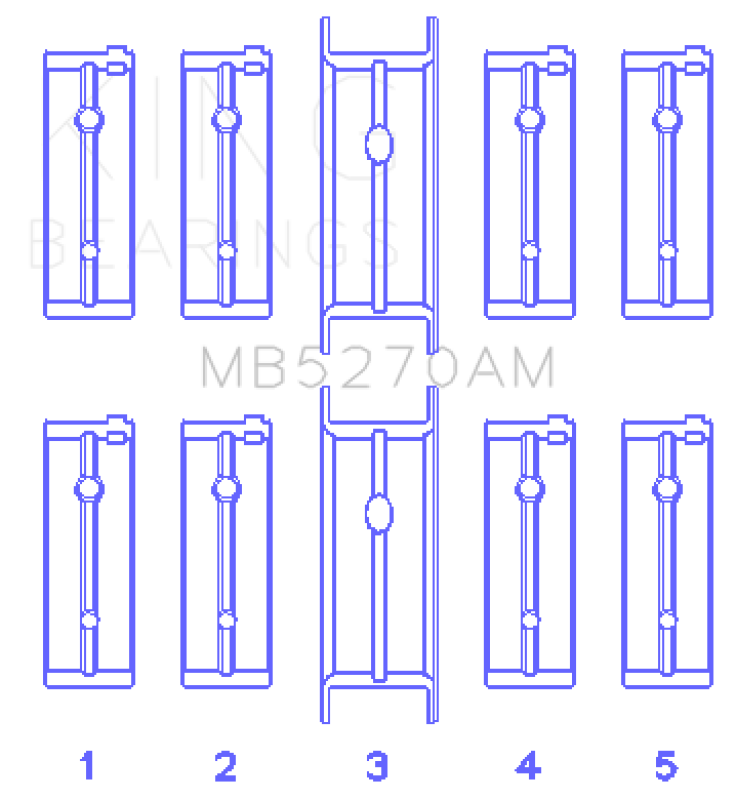 King Chrysler 148/148 Turbo DOHC 16V / Jeep 148 DOHC 16V (Size +0.5mm) Main Bearing Set