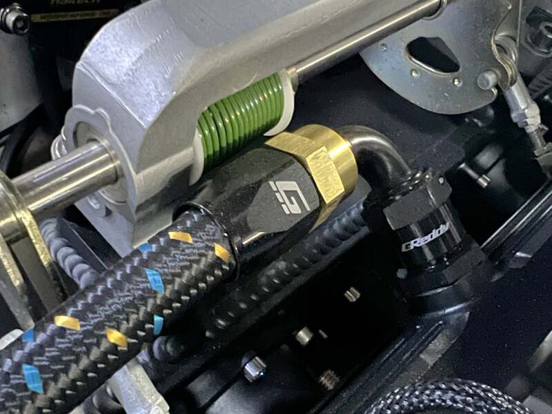 GReddy AN12 90 DEGREE HOSE END SWIVEL BLACK/GOLD ANODIZED